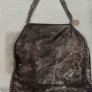 Stella McCartney Shimmering Black Chain Shoulder Bag